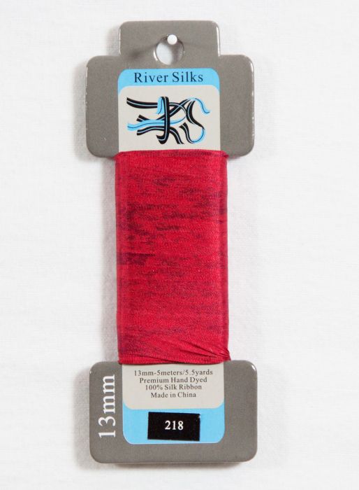 218 Chinese Red Overdye 7mm silk ribbon